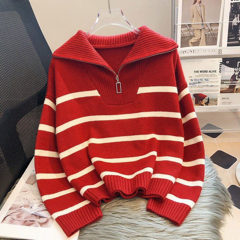 Cozy Women's Soft Striped Winter Sweater