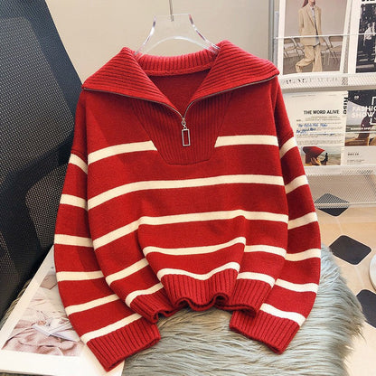 Cozy Women's Soft Striped Winter Sweater