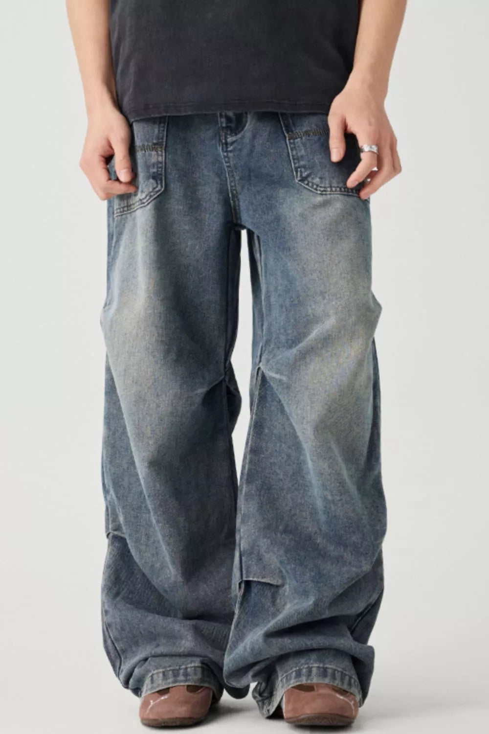 Relaxed Fit Straight Leg Jeans - VogeLuxe