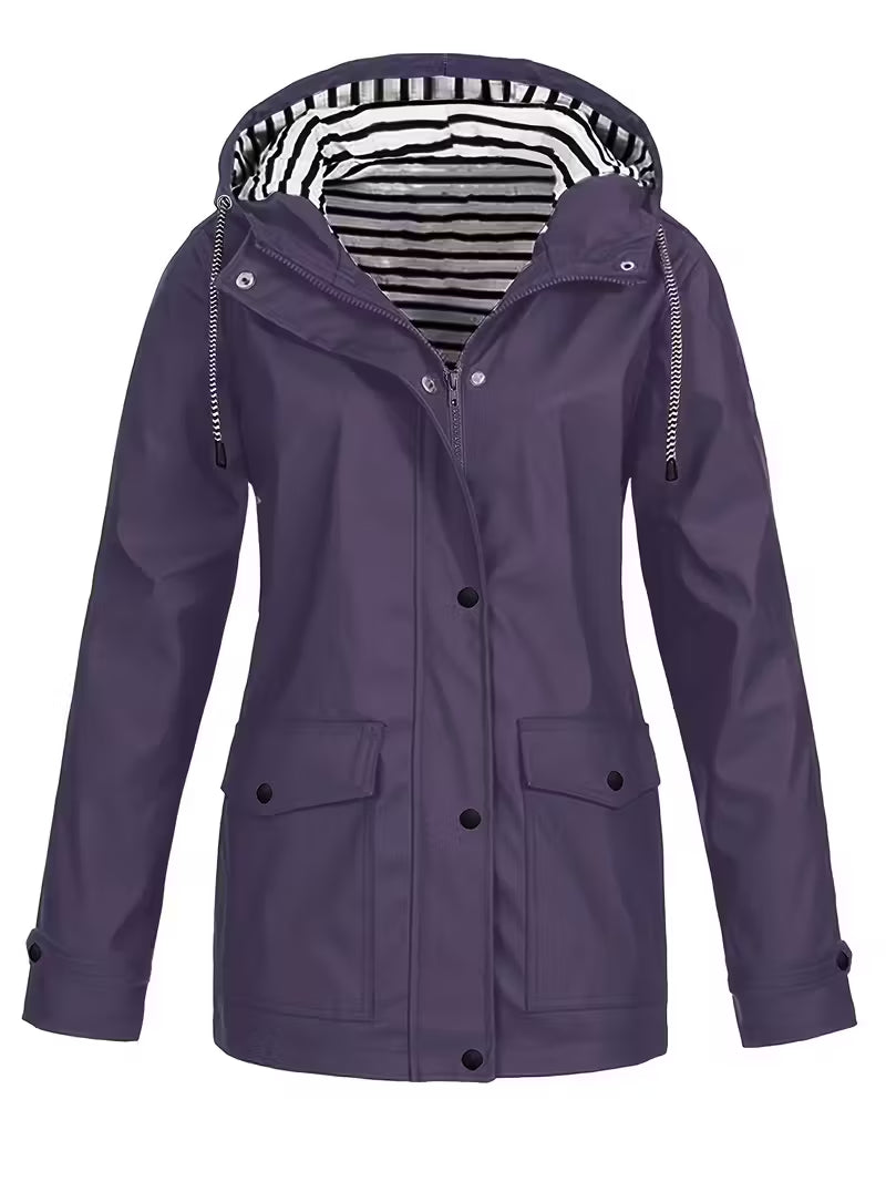Waterproof Women's Rain Coat - Breathable Lightweight Jacket