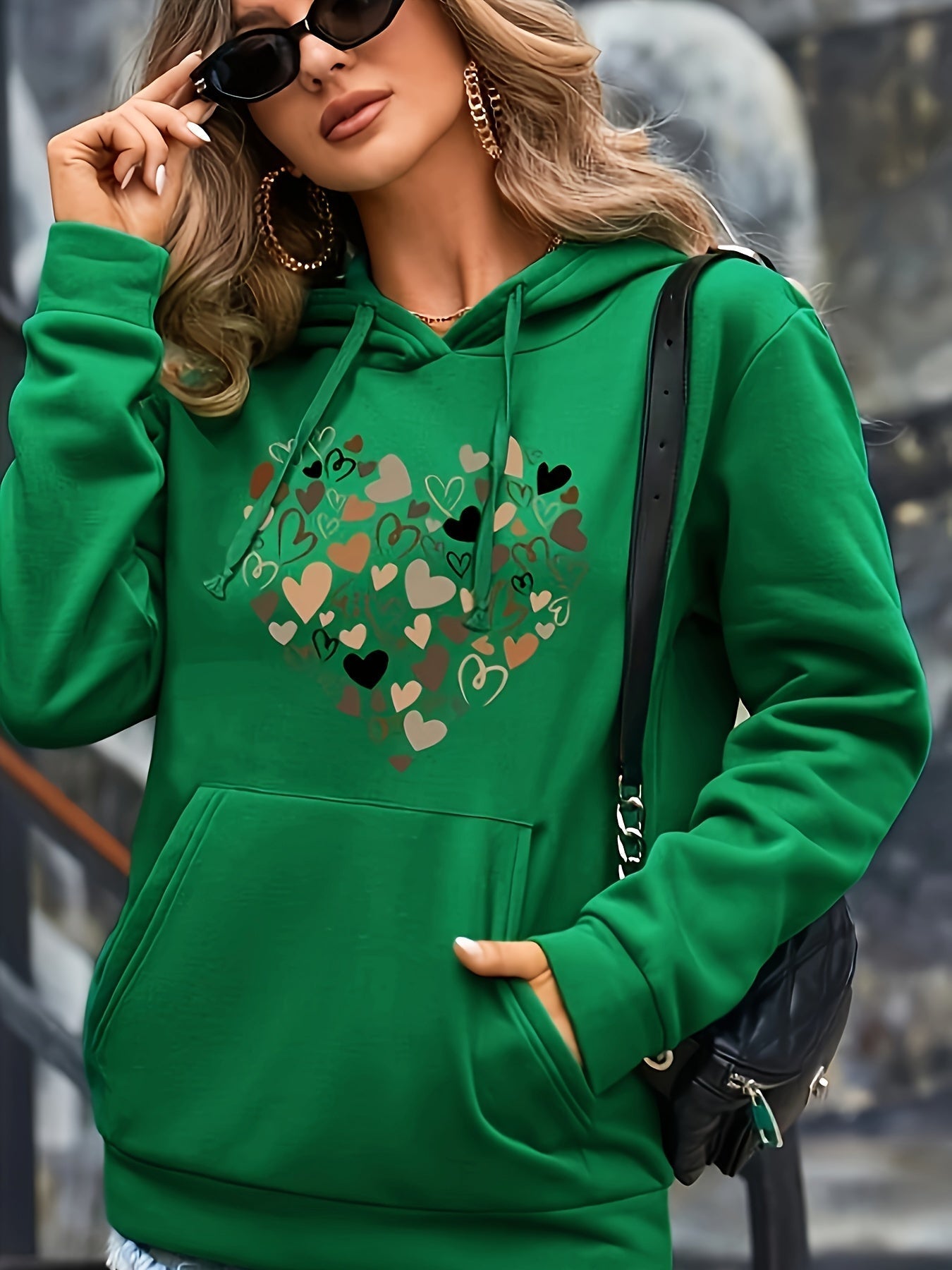 Comfy Women's Loose Fit Hoodie with Heart Design