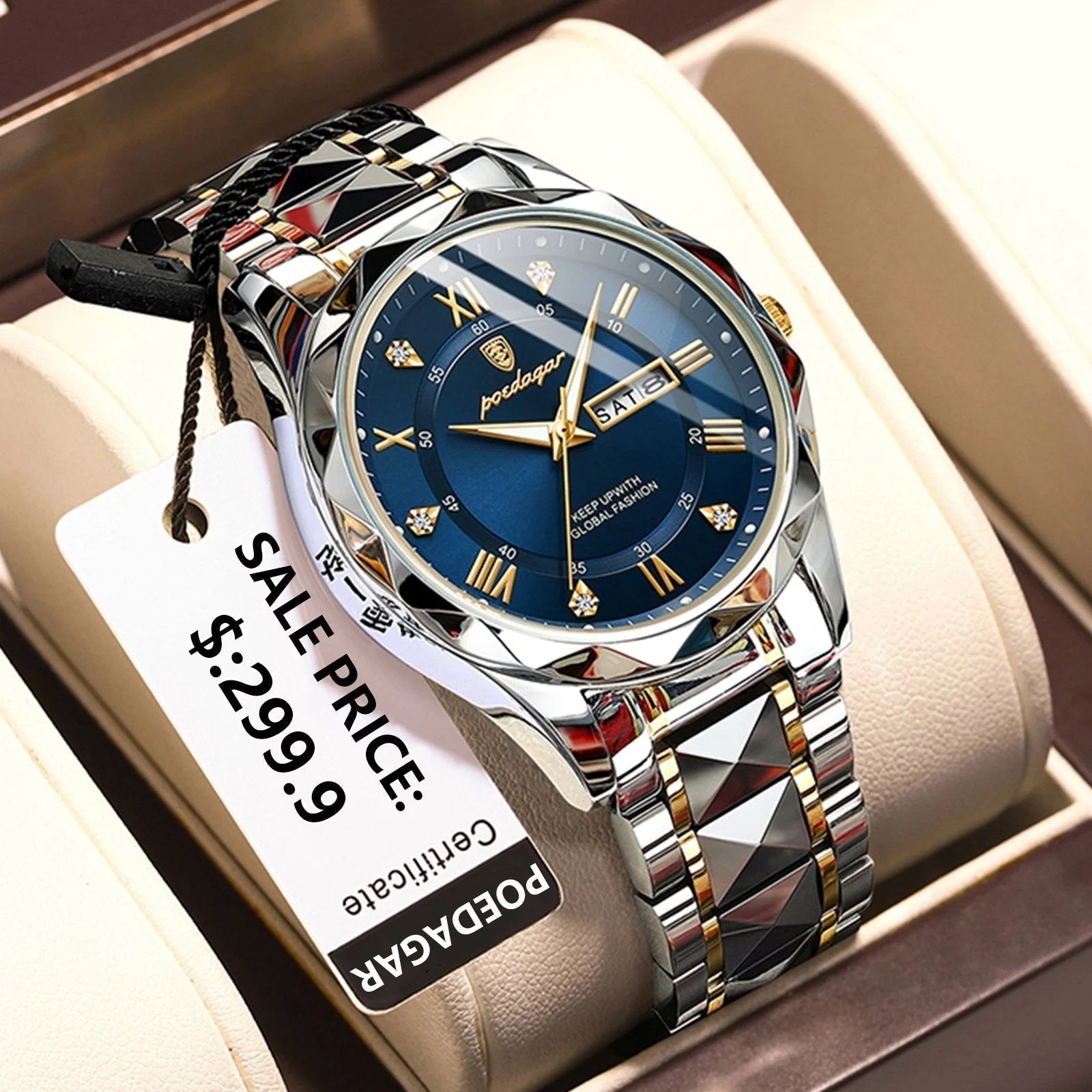 Waterproof Men's Sports Watch with Glow in Dark Feature - VogeLuxe