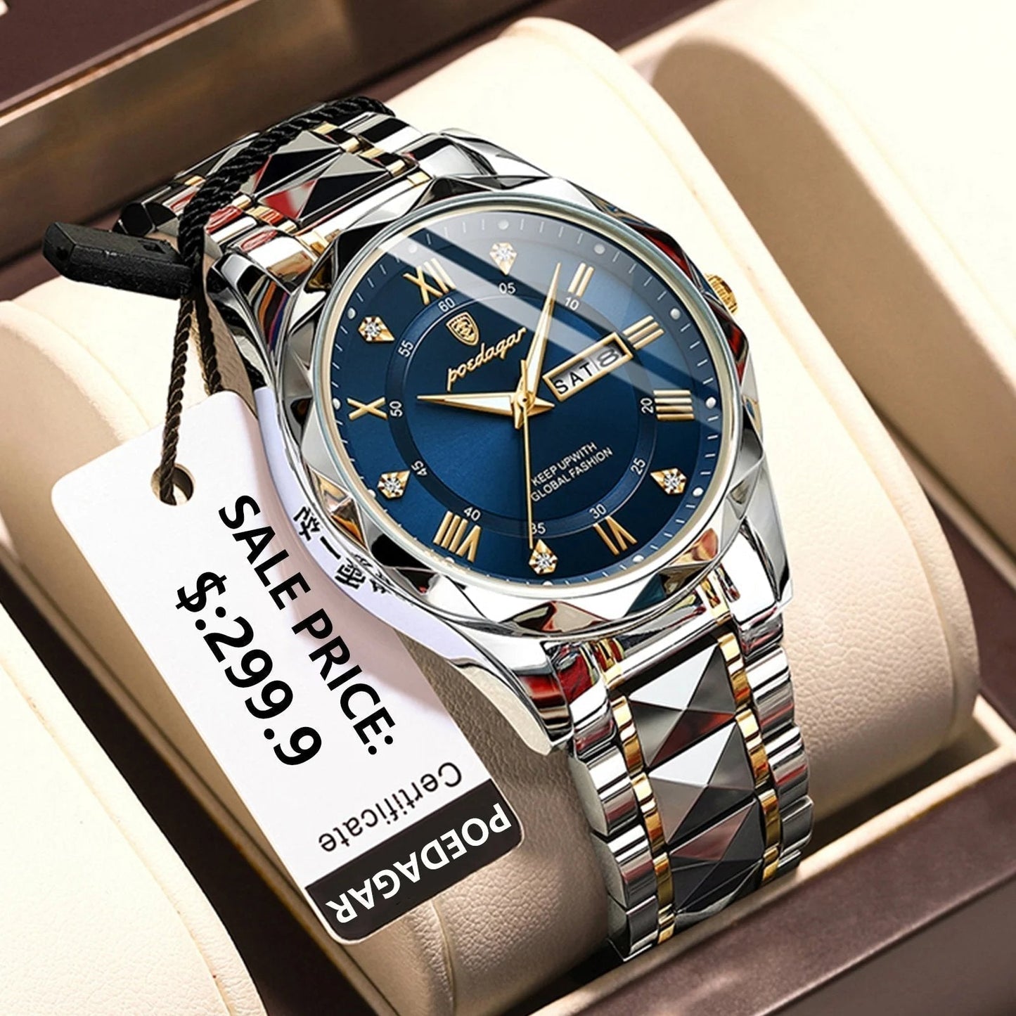 Waterproof Men's Sports Watch with Glow in Dark Face - BritishElegance