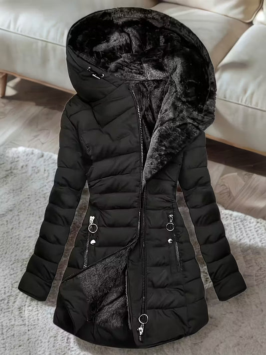 Women's Soft Hooded Parka Coat - Warm Waterproof Jacket - VogeLuxe
