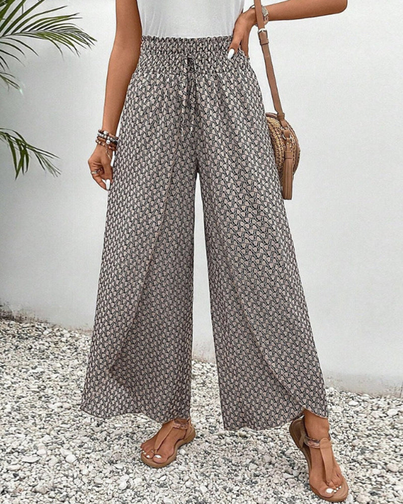 Comfortable Loose Fit Elastic Waist Trousers - VogeLuxe
