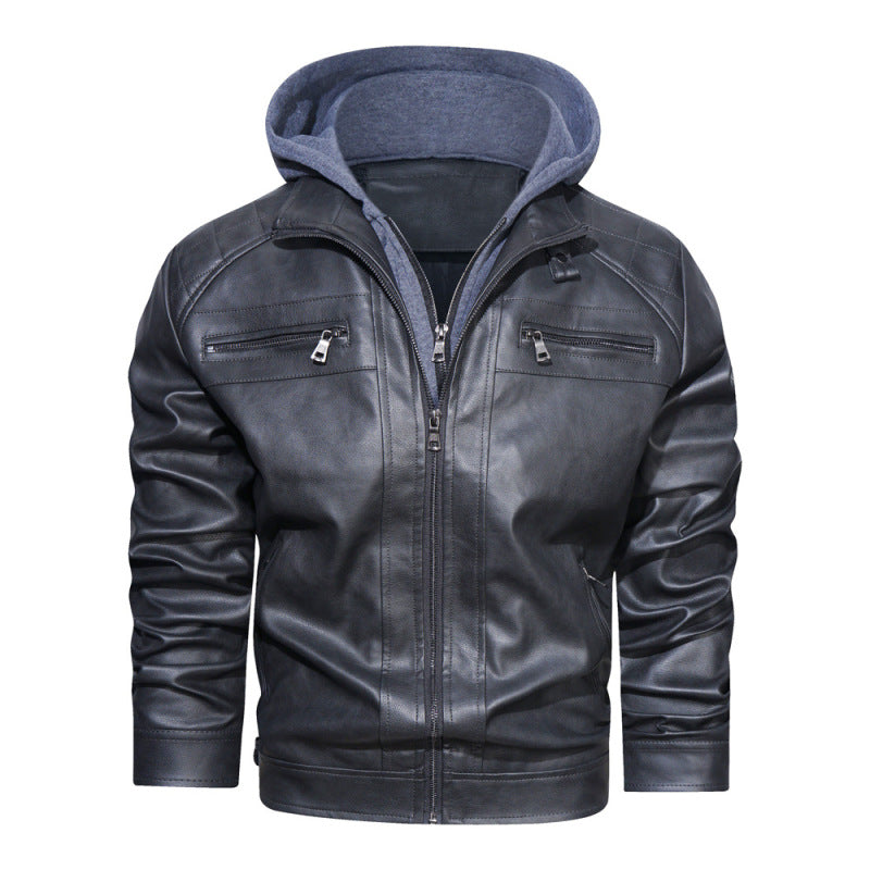 Don | Warm Hooded Leather Jacket