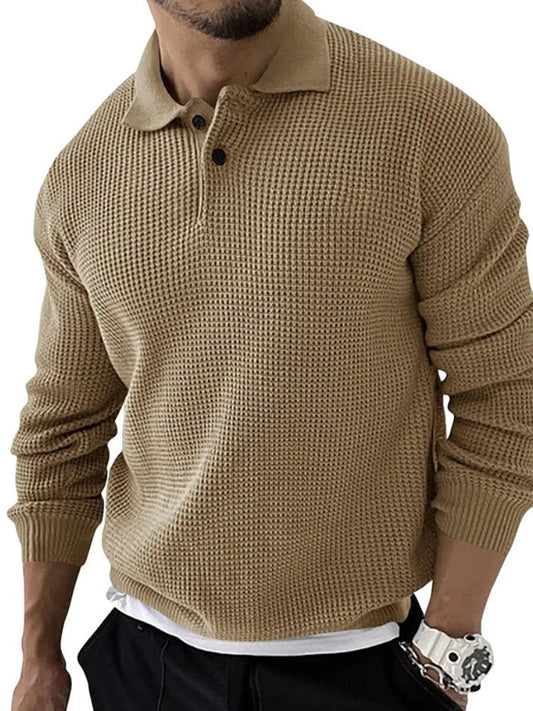Classic Men's Crew Neck Polo Sweater - VogeLuxe