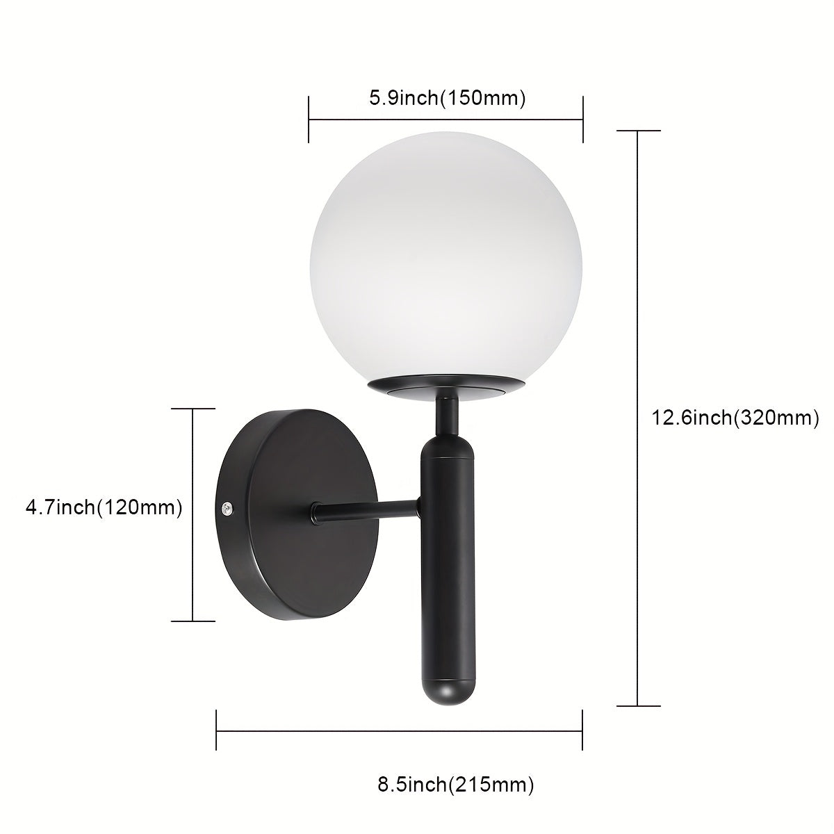 Contemporary Glass Shade Wall Light | Brushed Metal Mount Lamp