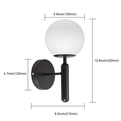 Contemporary Glass Shade Wall Light | Brushed Metal Mount Lamp