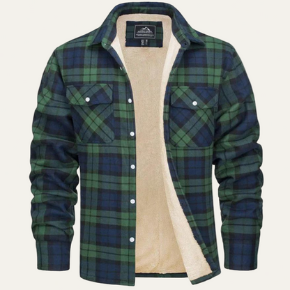 VogeLuxe | Men’s Wide Wale Corduroy Bomber Jacket with Shearling Lining