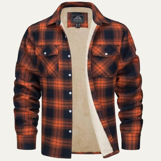 VogeLuxe | Men’s Wide Wale Corduroy Bomber Jacket with Shearling Lining