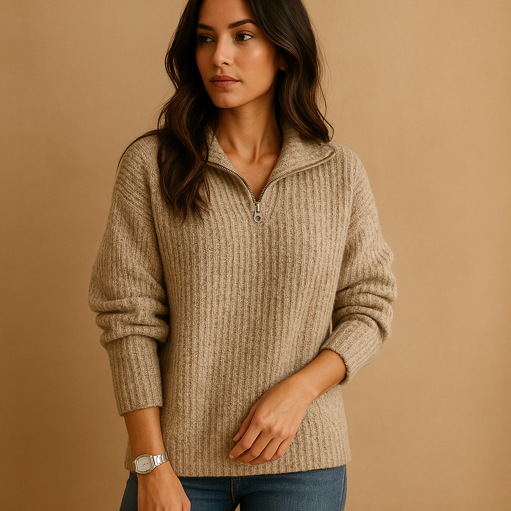 Classic Fit Crew Neck Knit Sweater - VogeLuxe