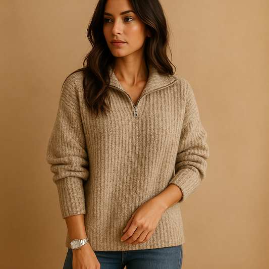 Classic Fit Crew Neck Knit Sweater - VogeLuxe