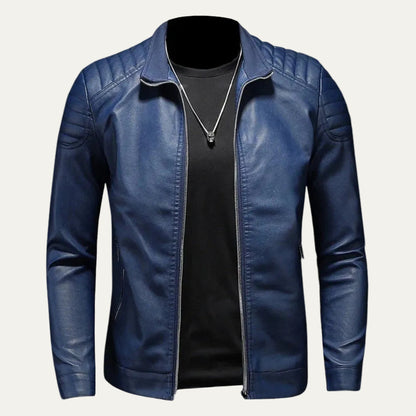 VogeLuxe | Men’s Quilted Faux Leather Motorcycle Jacket