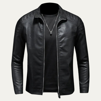 VogeLuxe | Men’s Quilted Faux Leather Motorcycle Jacket