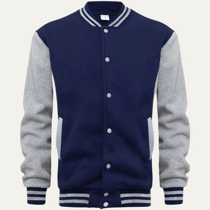 VogeLuxe | Men’s Varsity Style Snap Button Bomber Jacket