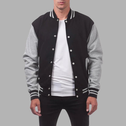 VogeLuxe | Men’s Varsity Style Snap Button Bomber Jacket