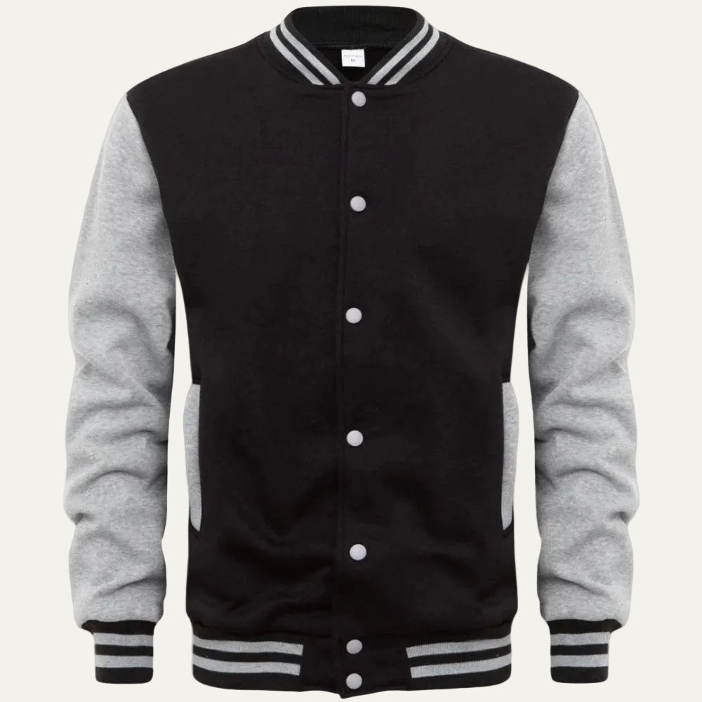 VogeLuxe | Men’s Varsity Style Snap Button Bomber Jacket
