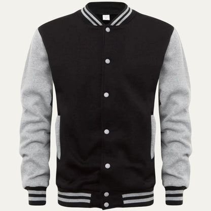VogeLuxe | Men’s Varsity Style Snap Button Bomber Jacket
