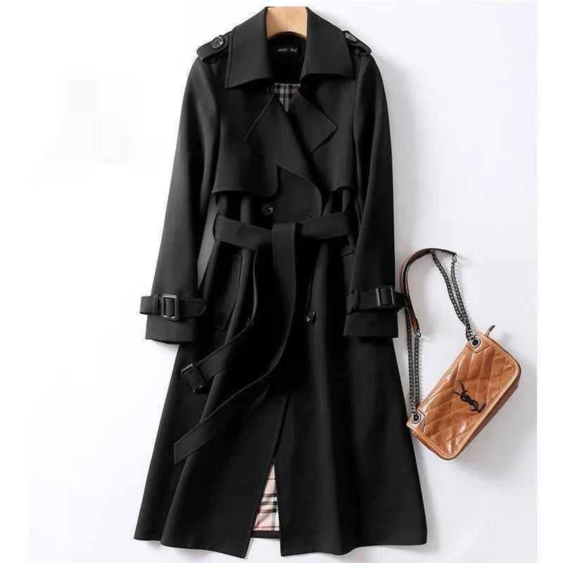 Relaxed Fit Women's Belted Trench Coat Plus Sizes - VogeLuxe