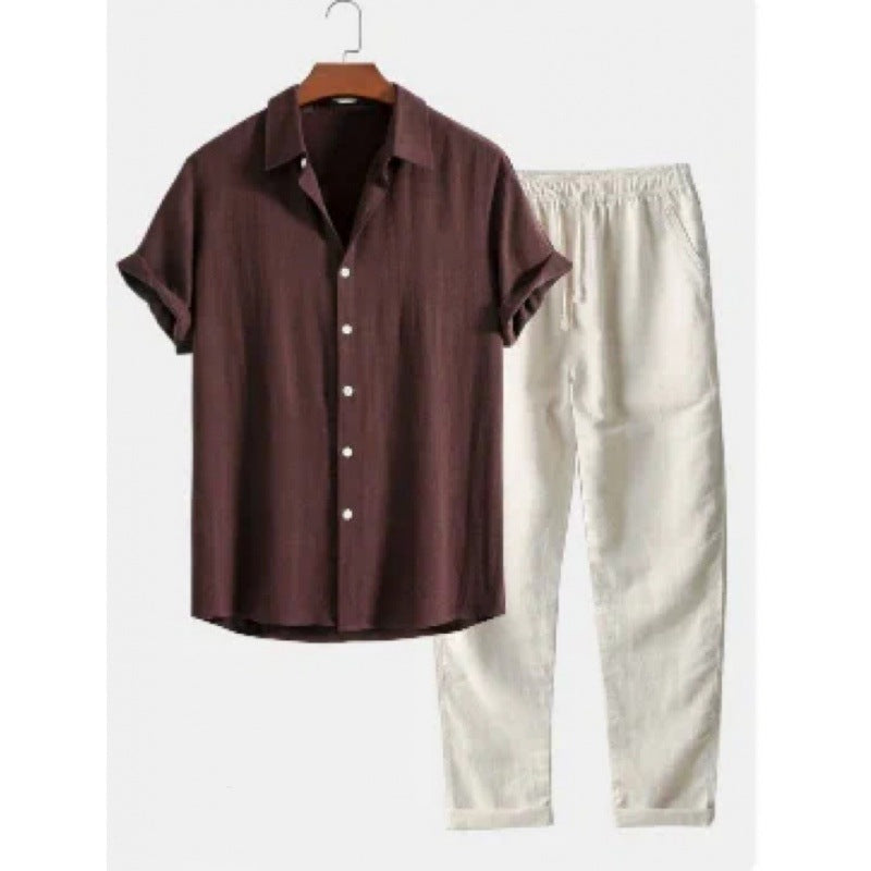 Men's Classic Fit Dress Shirt and Pants Set - VogeLuxe