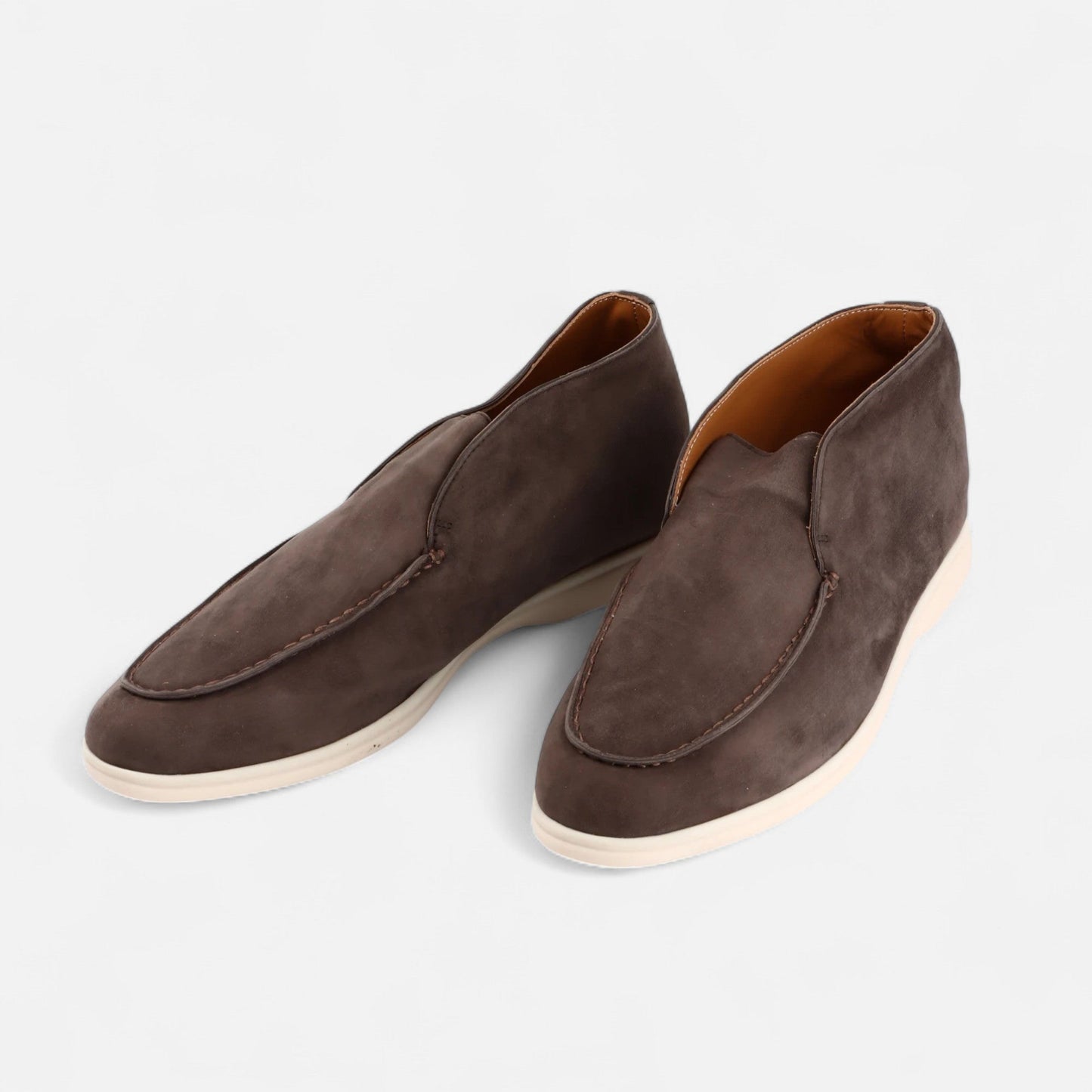 Luxury Suede Slip On Loafers in Tan Brown