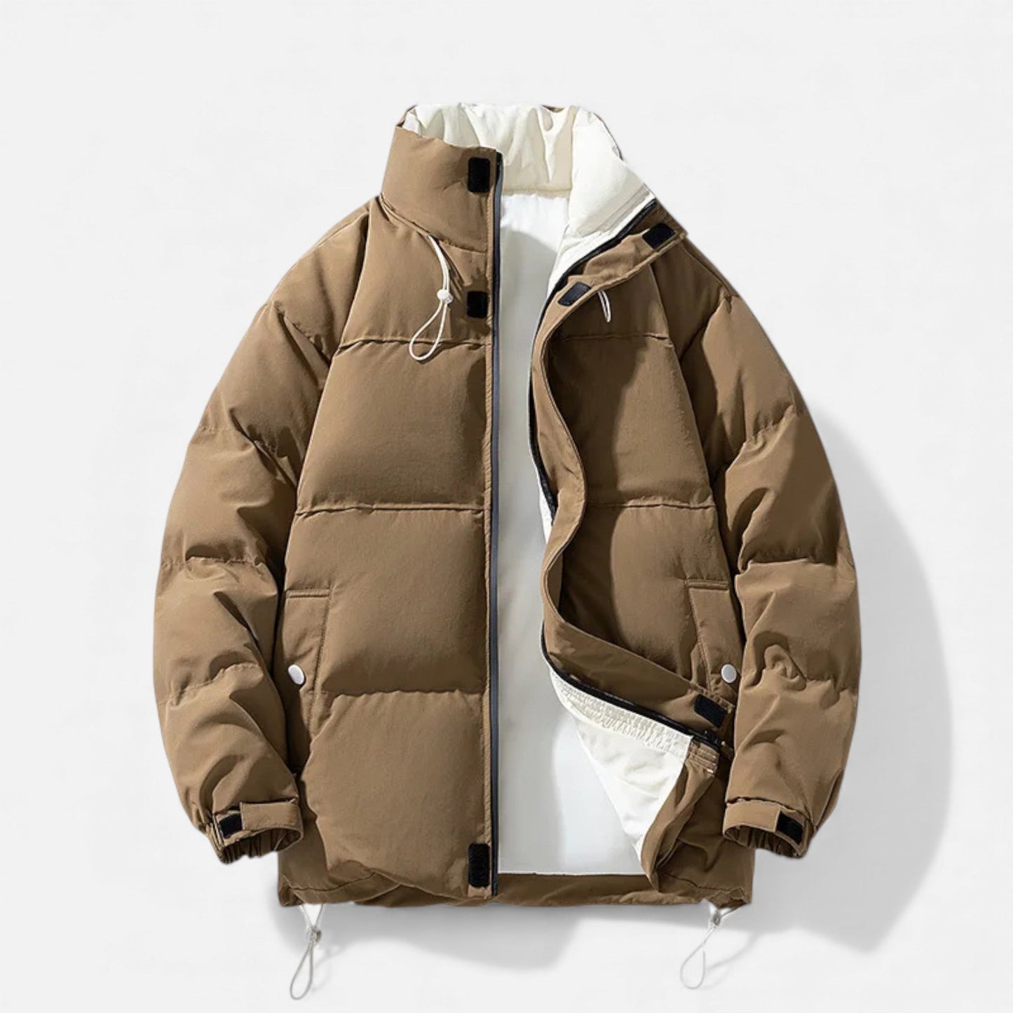 Waterproof Mens Large Parka Jacket with High Collar
