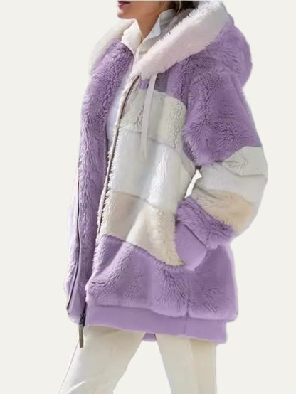VogeLuxe | Women’s Hooded Faux Fur Patchwork Parka Jacket
