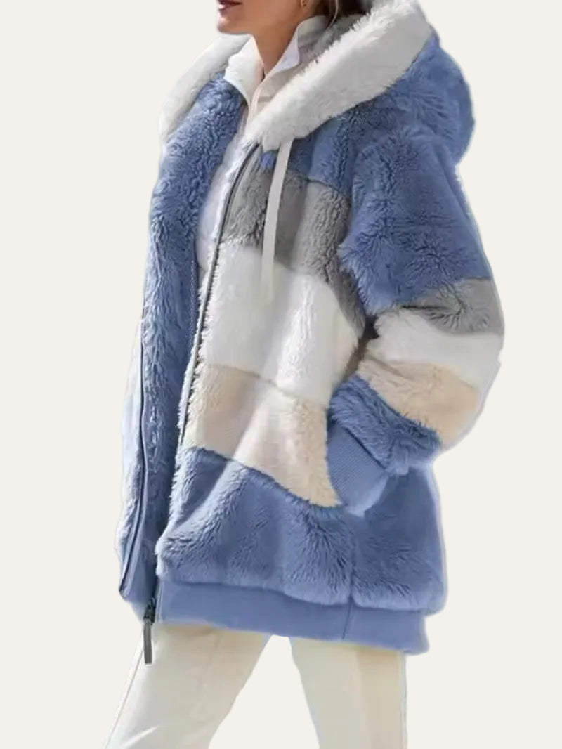 VogeLuxe | Women’s Hooded Faux Fur Patchwork Parka Jacket