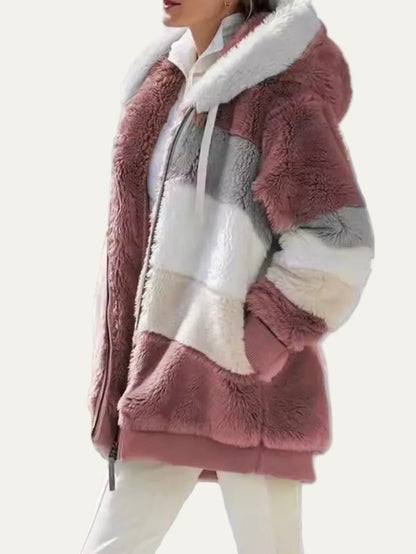 VogeLuxe | Women’s Hooded Faux Fur Patchwork Parka Jacket