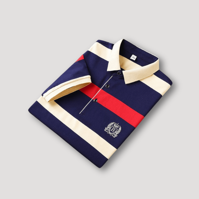 Classic Striped Polo Shirt for Men - VogeLuxe