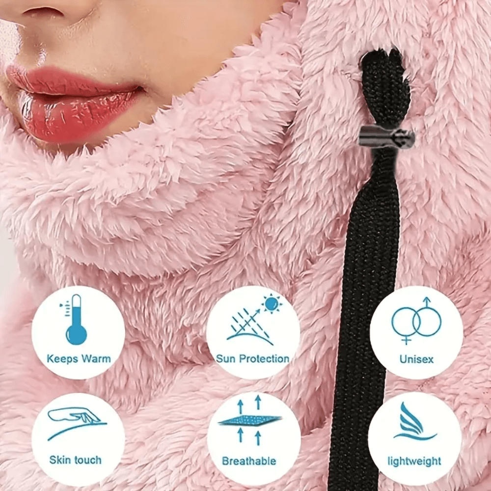 VogeLuxe | Unisex Plush Fleece Lined Hooded Neck Warmer Mask