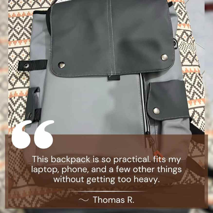 VogeLuxe | Men’s Classic Flap Top Multi Pocket Backpack