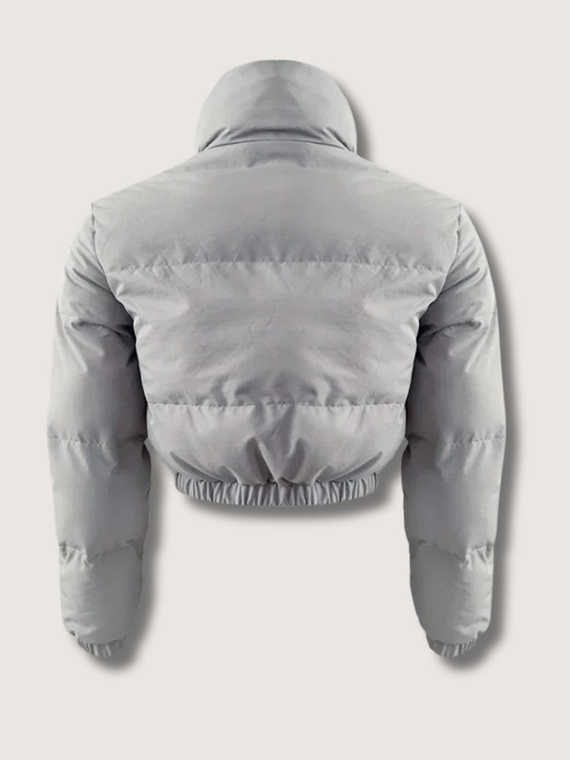 VogeLuxe | Women’s Zip-Up Cropped Quilted Puffer Jacket