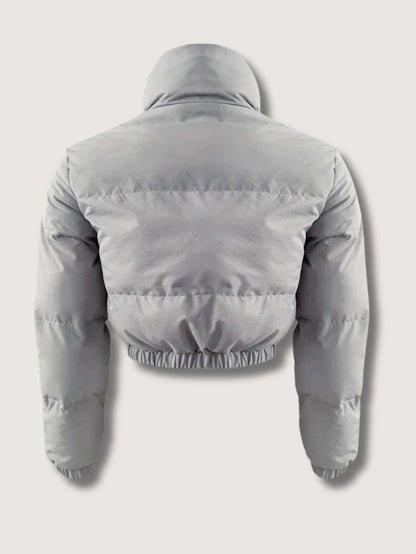VogeLuxe | Women’s Zip-Up Cropped Quilted Puffer Jacket