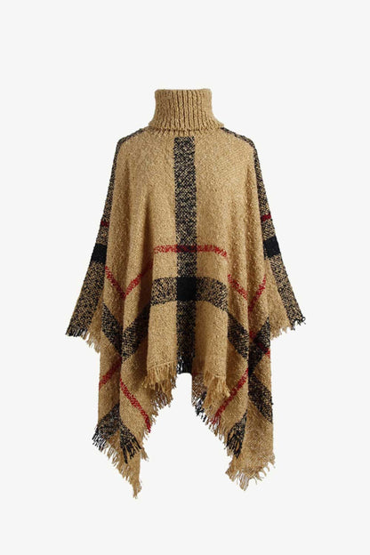 Stylish Frayed Edge Poncho Cape