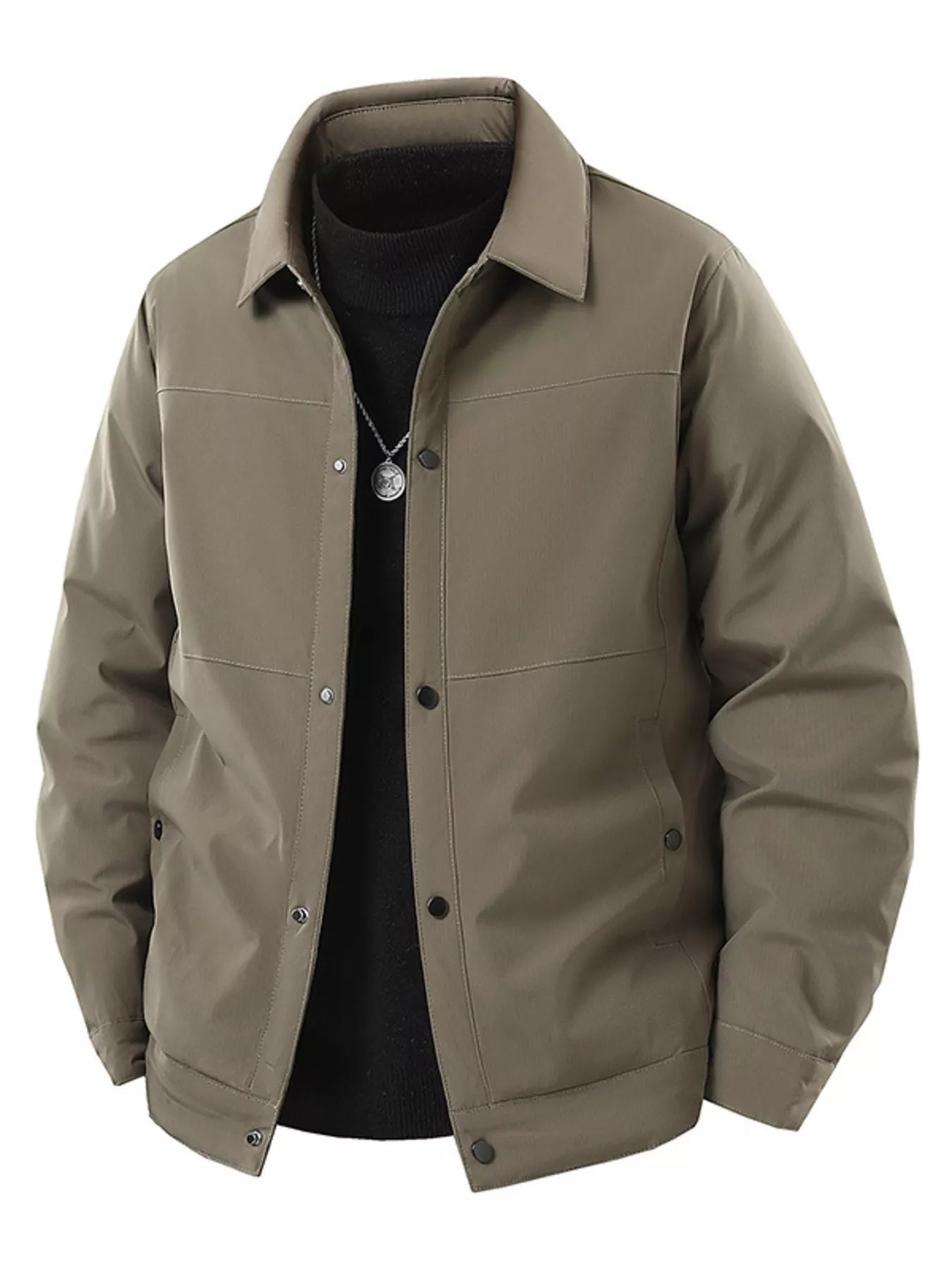 Big and Tall Button Down Long Sleeve Coat - VogeLuxe