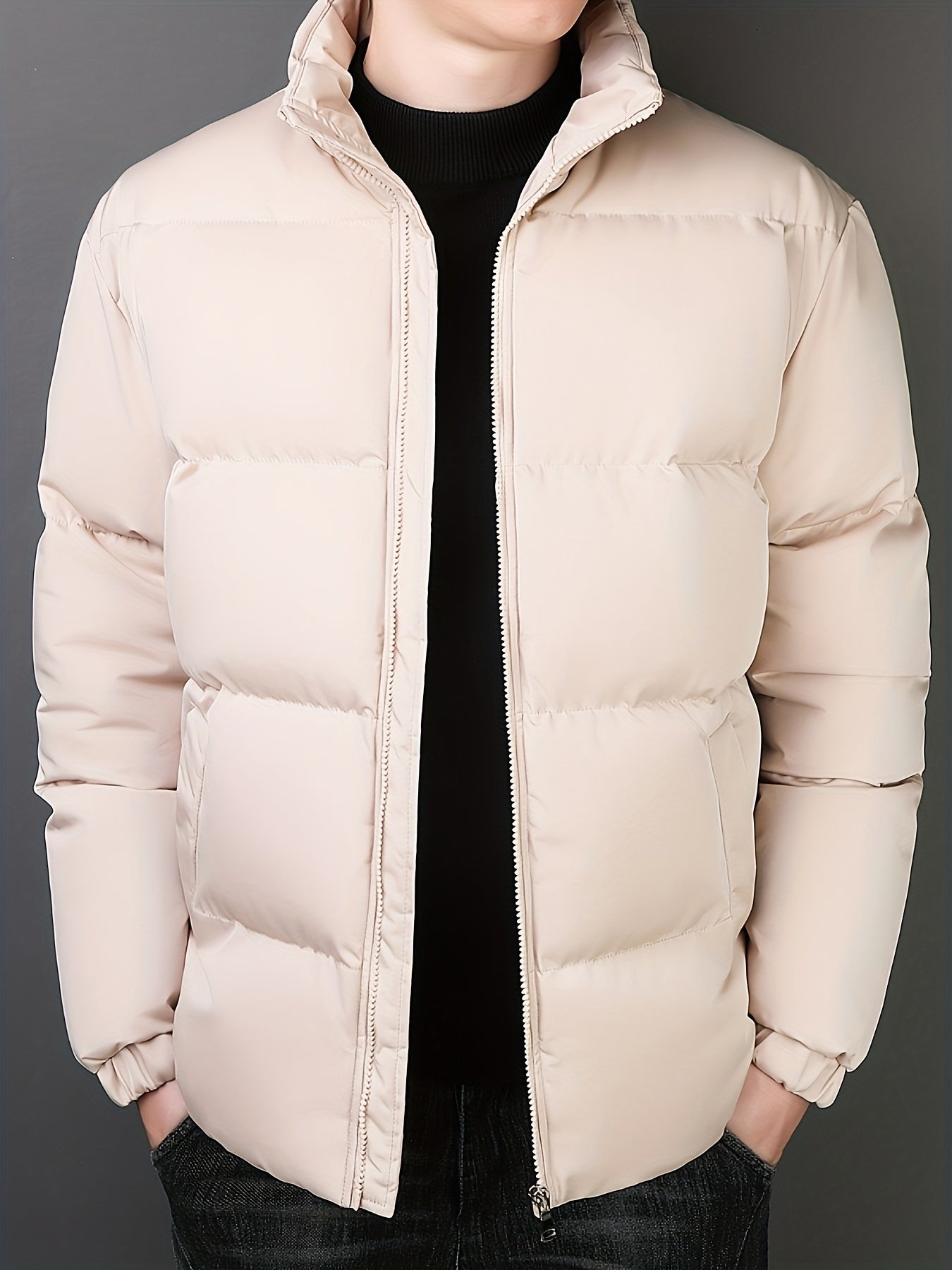 Waterproof Men's Winter Parka Jacket with Zip Pockets