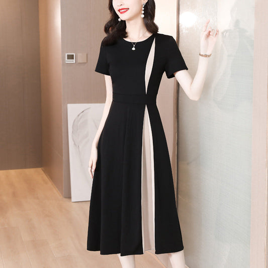 Classic Ladies Floral Midi Dress with Fitted Waist - VogeLuxe