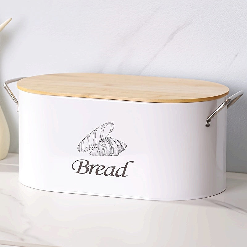 Natural Wooden Bread Container with Bamboo Top - VogeLuxe