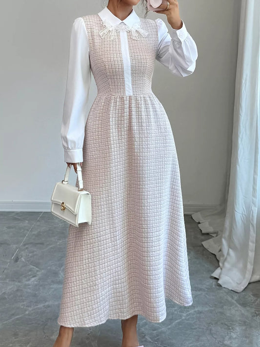 Classic Fit Ladies Midi Dress with Sleeves - VogeLuxe