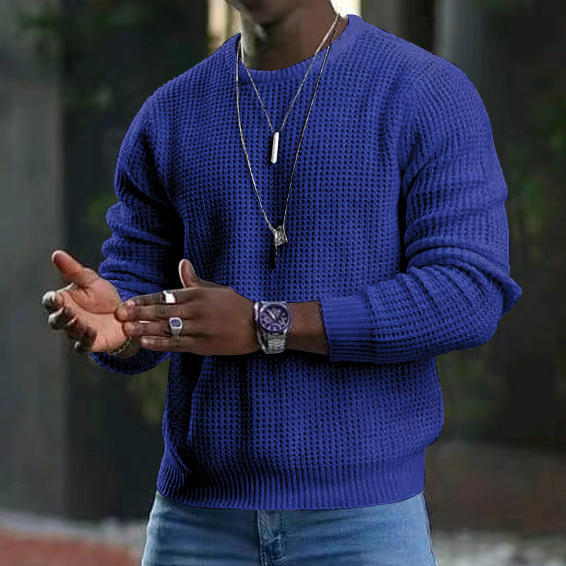 Warm Mens Knitted Crew Neck Winter Sweater