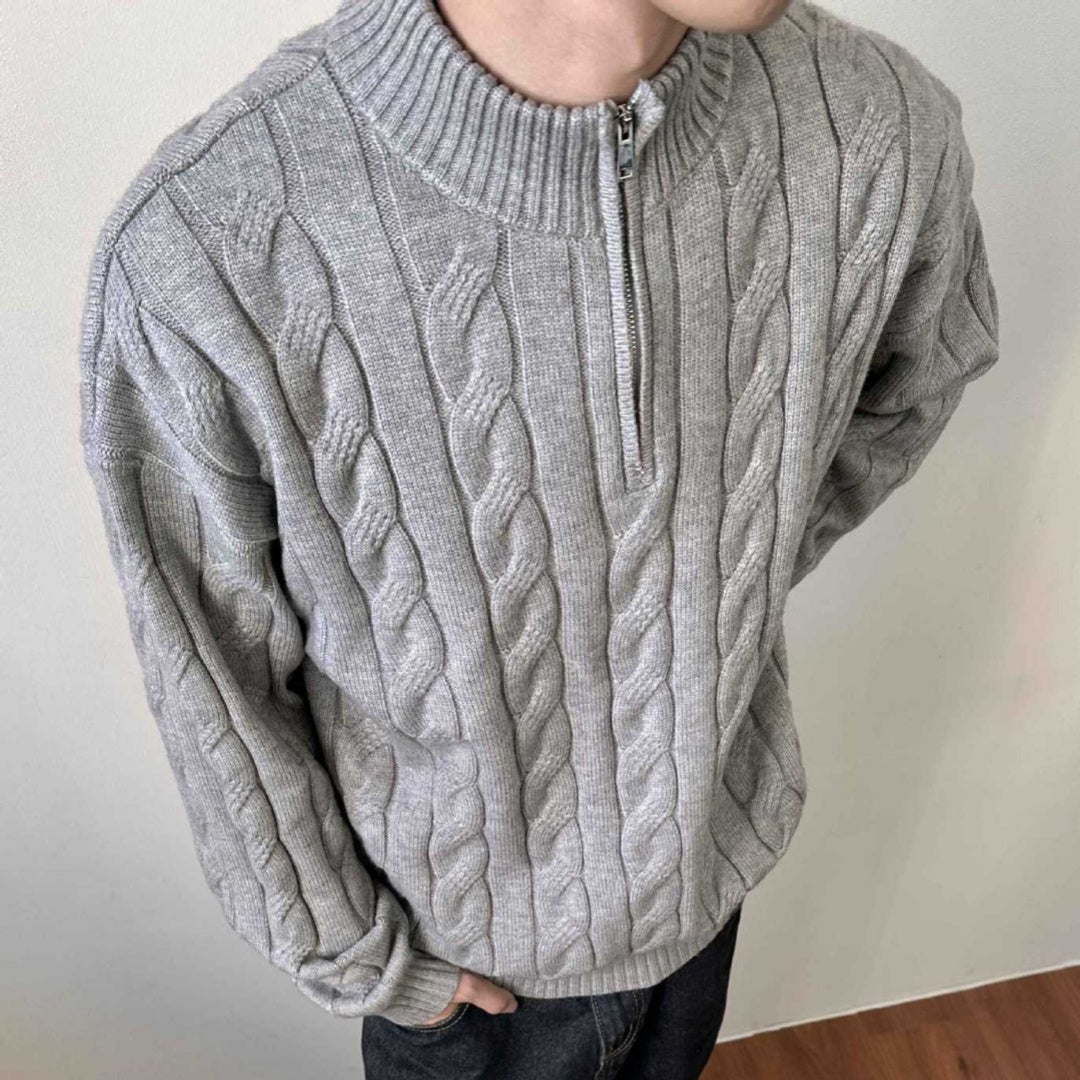 Classic Men's Cable Knit Pullover Sweater - VogeLuxe
