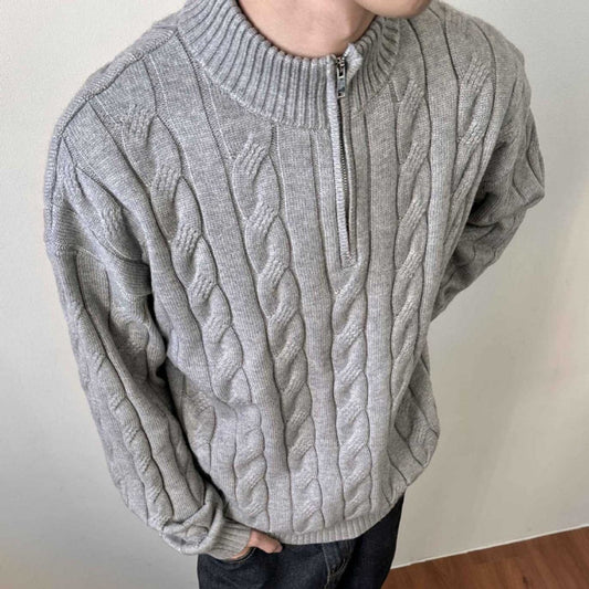 Classic Men's Cable Knit Pullover Sweater - VogeLuxe