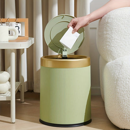 Premium Round Waste Basket | Touch-Top Kitchen Trash Can - VogeLuxe