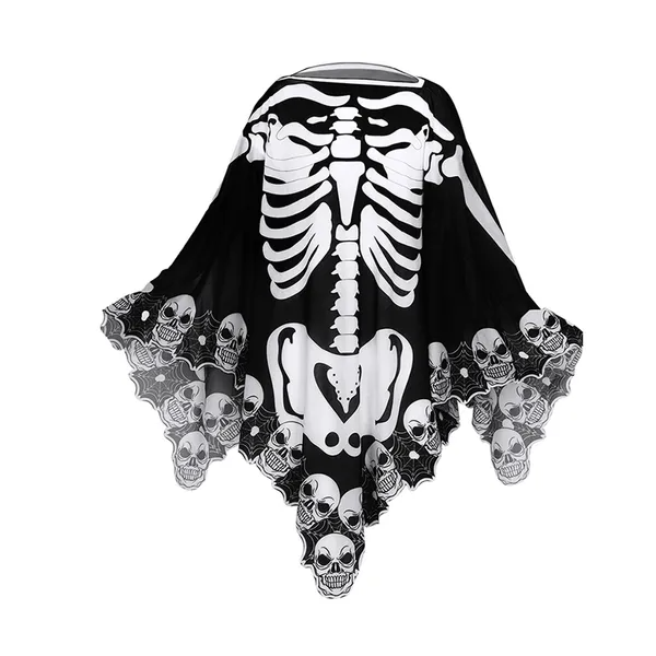 Spooky Skull Lace Poncho Cape
