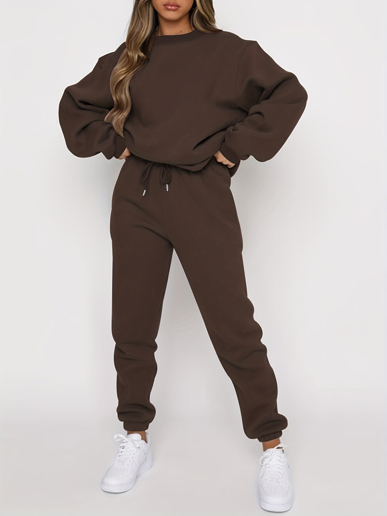 Comfy Women's Lounge Long Sleeve Sweater Jogger Set