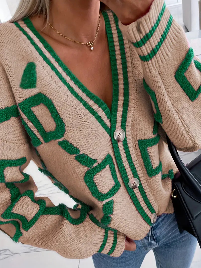 Ladies' Open Front V-Neck Sweater Cardigan