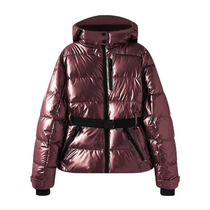 Fit Waist Padded Coat With Tie Belt