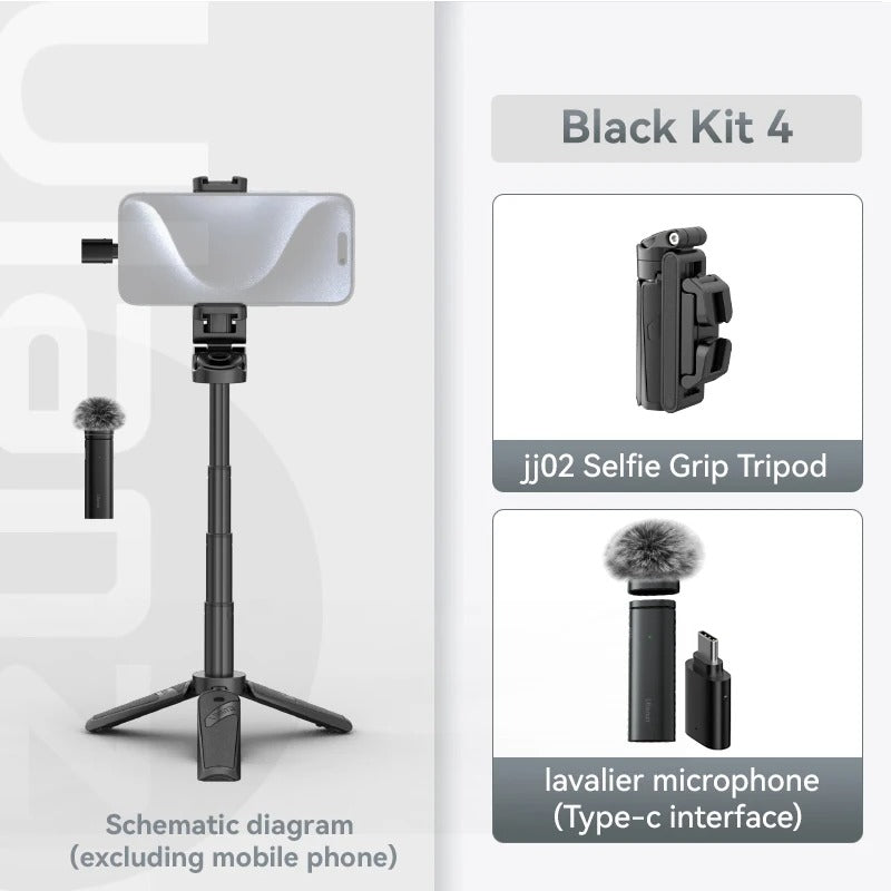 Portable Bluetooth Selfie Stick with 360 Rotation Holder